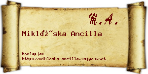 Miklóska Ancilla névjegykártya